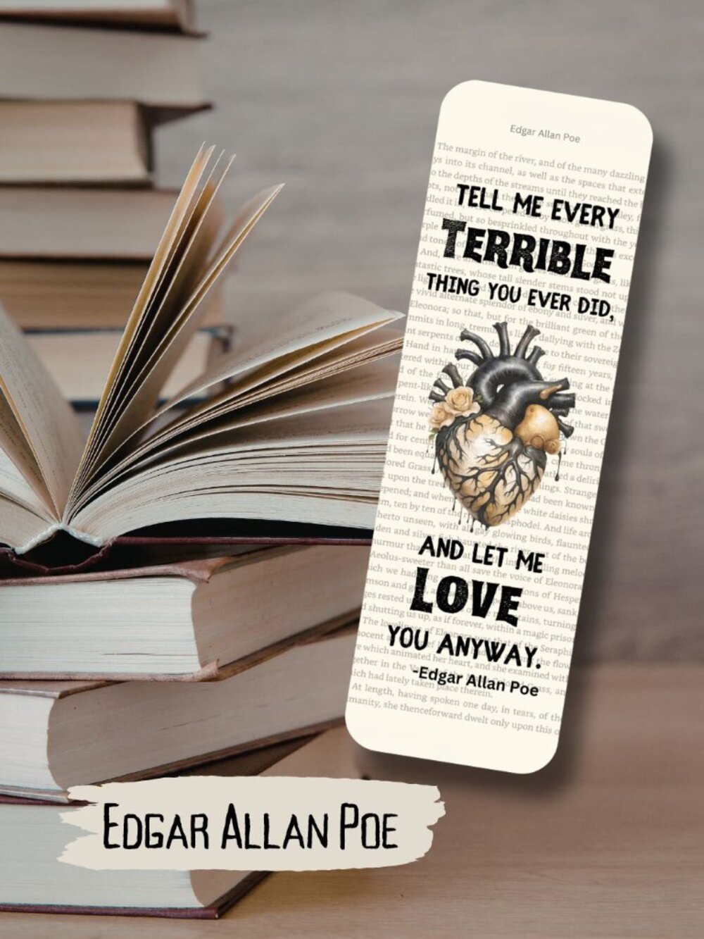 Edgar Allan Poe Bookish Book Page Bookmark